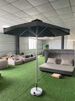 Parasol d'extérieur moderne en aluminium avec bouton poussoir inclinable et manivelle, polyvalent pour jardin, restaurant, terrasse, auvent solaire pour hôtels, parcs
