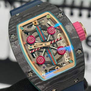 Reloj Automático de Lujo de Alta Gama 0703 con Caja de Fibra de Carbono en Forma de Barril de Vino, Movimiento de Titanio, para Hombre, Estilo Ejecutivo y Casual - Product Image 2
