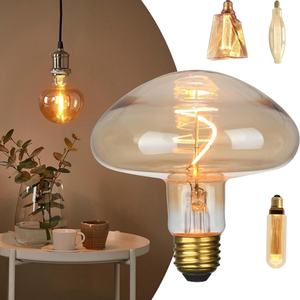 Bombilla de filamento LED Vintage ahumada E27/E26 estilo <span class=keywords><strong>Edison</strong></span> regulable profundo en forma de espiral decorativa grande para Hotel AC/DC certificado ETL - Product Image 2
