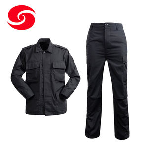 刺EmbroideryロゴアンゴランブラックセキュリティパトロールタクティカルギアBDUユニフォーム - Product Image 1