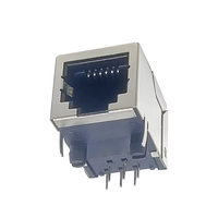 Prise RJ11 blindée 6P6C femelle à port unique, sans voyant, boîtier PBT noir G/FU, entrée latérale pour connecteur Ethernet de prise réseau