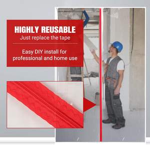 Barrière anti-poussière en plastique PE souple de grande quantité directe d'usine bricolage porte à glissière <span class=keywords><strong>Film</strong></span> étirable étanche à l'humidité moulage par soufflage traité - Product Image 3