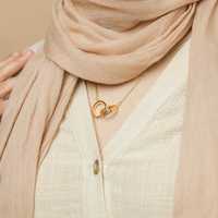 Collier pendentif double anneau en acier inoxydable de style arabe et à thème religieux avec mots gravés, bijoux tendance