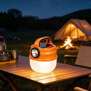 Lampe de camping à énergie solaire, rechargeable par USB, étanche, à LED, adaptée à la randonnée, à la pêche, aux urgences automobile et aux réparations en extérieur - Product Image 1