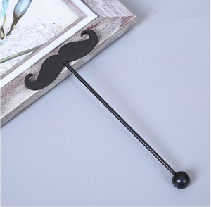 Promosi Pakai Food Grade Berwarna Logo Kustom Atas Kepala Kumis Plastik Bar Minum Kopi Pengaduk Koktail - Product Image 5