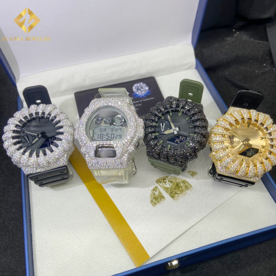 iced out gshock mossinite watch