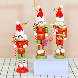 13cm <span class=keywords><strong>ELF</strong></span> <span class=keywords><strong>nutcracker</strong></span> bằng gỗ với treo dây cho cây giáng sinh - Product Image 1