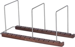 Support de rangement <span class=keywords><strong>pour</strong></span> disques vinyles Decibelvibe, design détachable, acier inoxydable, bois de noyer massif, affichage premium « En cours de lecture » <span class=keywords><strong>pour</strong></span> 75 disques - Product Image 2