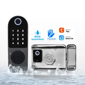 Wasserdichtes Tuya TTlock WiFi APP Elektrisches Felgen schloss Doppelseitiger Finger abdruck Smart Digital Felgen türschloss für Tortür