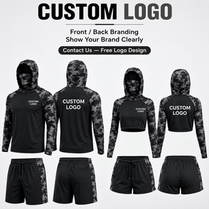 <span class=keywords><strong>Ropa</strong></span> de Pesca para Hombre OEM ODM. Sudadera con Capucha de Pesca Negra Personalizada, <span class=keywords><strong>Ropa</strong></span> de Playa con Protección Solar UPF 50+, Camisa Transpirable y Ligera - Product Image 2