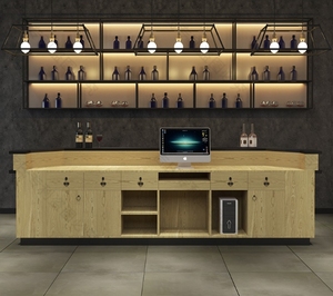Comptoir de bar de restaurant de boîte de nuit de stockage <span class=keywords><strong>multicouche</strong></span> rond blanc de conception contractée à vendre - Product Image 5