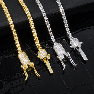 <span class=keywords><strong>Collana</strong></span> NUOYA Hip Hop in <span class=keywords><strong>Argento</strong></span> Placcato Oro <span class=keywords><strong>con</strong></span> Chiusura Diamantata, Design Personalizzato, Gioiello Raffinato, Regalo per Donne - Product Image 5