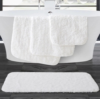 Vente en gros Ensemble de salle de bain antidérapant Tapis de bain serviette avec ensemble de pantoufles