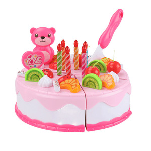 Juego de juguetes de cocina para cortar pasteles de juguete para niños, pastel de cumpleaños de plástico, comida de juguete para niñas de 3 a 6 años - Product Image 5