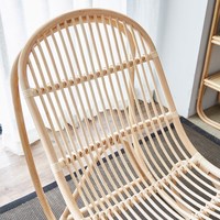 Ensemble de fauteuil à bascule de salon en rotin naturel Dreamhause, style japonais, avec table basse et canapé pour balcon