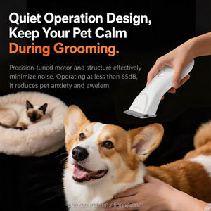 เครื่องตัดขนสัตว์ไฟฟ้าแบบมืออาชีพ ใช้แบตเตอรี่ ตัวเครื่องสแตนเลส ปลอดภัย รุ่น D ใบมีดเงียบพิเศษ สำหรับตัดแต่งขนสุนัข - Product Image 5