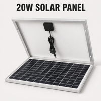 Panneau solaire mono 20W 12V, module monocristallin haute efficacité pour caméra de sécurité solaire, CCTV et dispositifs de capteurs IoT