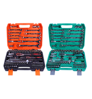 Ensemble d'outils à main de 82 pièces, outils à cliquet, douilles en acier, clé à molette, tournevis, boîte à outils
