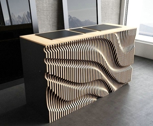 Luxury Fiberglass Shopping Center Reception Desk Modern Front Desk Custom Size for Public Lobby - Product Image 4