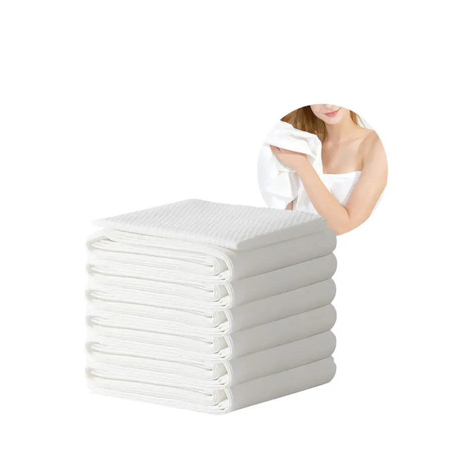 Handuk mandi sekali pakai putih 100 buah, handuk rambut sekali pakai menyerap air kuat untuk Hotel Untuk Salon rambut