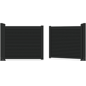 Puerta de aluminio Ace, cercas de jardín de aluminio <span class=keywords><strong>y</strong></span> bisagras de puertas, puerta de entrada de aluminio de doble oscilación <span class=keywords><strong>con</strong></span> listón de <span class=keywords><strong>madera</strong></span> - Product Image 4