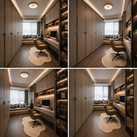 Armoire modulaire haut de gamme avec bureau informatique intégré et éclairage LED, certifiée FSC, armoire de chambre personnalisée