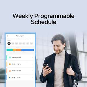 Zigbee 3.0 bouton de bouton de conception moderne TRV avec actionneur de radiateur à commande vocale Tuya App Fit Google <span class=keywords><strong>Assistant</strong></span> - Product Image 6