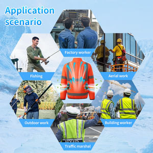 Ropa Refrigerante con Ventilador, Chaleco de <span class=keywords><strong>Trabajo</strong></span> con Aire Acondicionado, Ropa de Verano Refrigerante con Ventilador, Chaqueta de <span class=keywords><strong>Trabajo</strong></span> con Ventilador - Product Image 6