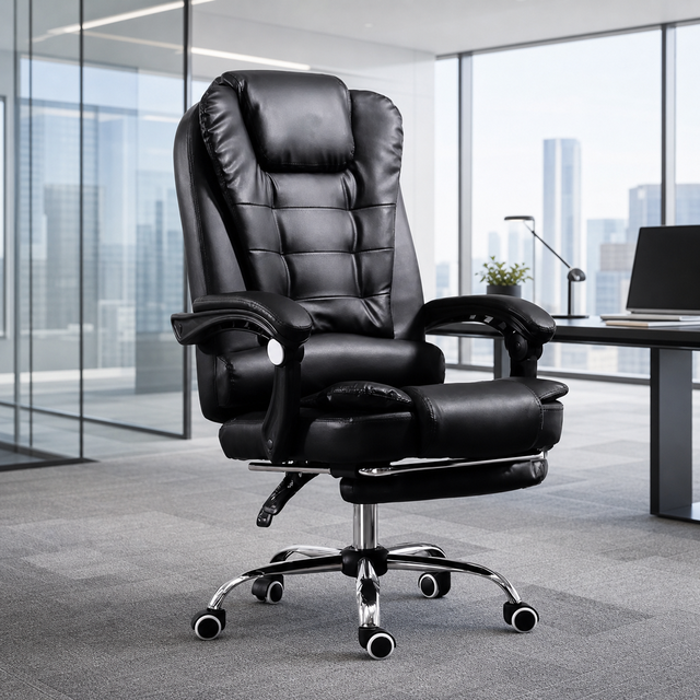 Wholesale High-Back Executive Office Chair Comfortable Ergonomic Boss Leather Swivel Revolving Design Modern Mesh PP Material