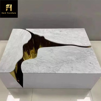 Ensemble de table basse modulaire française 3 pièces en titane doré Table centrale moderne en acier inoxydable Maison Hôtel Salon Décoratif