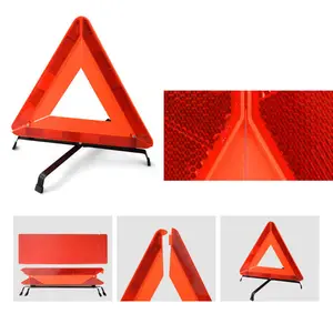 Car Trianglular Reflective Strip Emergency Breakdown Warning Sign Red Road Safety Hazard Foldable Auto Accessories