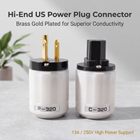 Conector de Alimentación CA de 3 Pines XSSH HIFI, Latón Chapado en Oro Rodio, 15A con Fusible, Conector Eléctrico con Orificio para Cable de 6.5 a 17mm