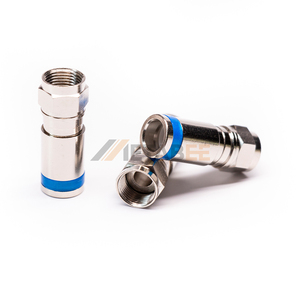 Konektor Tipe F Male 75Ohm Compression Straight Edge Mount untuk Kabel RG6, Plug Koaksial Berlapis Nikel untuk Antarmuka PCB CATV - Product Image 4
