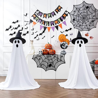 Décorations d'Halloween pour l'extérieur, décorations de fête d'Halloween pour l'intérieur, décorations fantômes scintillantes avec lumières télécommandées