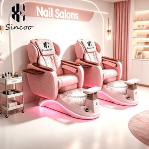 Luxury Nail Salon airbag Massage Pedicure Chair Fiberglass Base with <b>Lighting</b> Electric Washing Foot <b>Bath</b> Spa Pedicure Chairs - Product Image 1