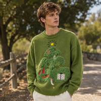 Pull de Noël rouge style couple pour homme et femme, vêtement d'hiver décontracté en tricot