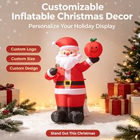 Sac cadeau gonflable de Noël Père Noël en forme de dessin animé, personnalisé, publicitaire, extérieur, en tissu Oxford, avec éclairage LED, résistant à l'eau