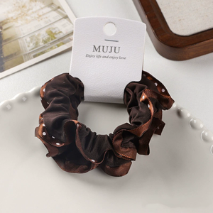 2 pièces <span class=keywords><strong>de</strong></span> chouchous en tissu à motif écossais élégant pour femmes, accessoires capillaires volumineux - Product Image 6