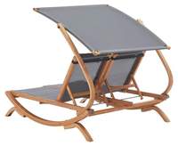 Lit de jour en bois réglable et convertible pour l'extérieur, hamac en bois avec auvent, fabriqué par Daijia Factory Outsunny