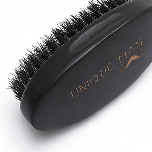 Brosse à barbe en poils de sanglier 100% naturels, douce <span class=keywords><strong>et</strong></span> moyenne, de couleur brun foncé, avec logo personnalisé, pour homme, marque privée - Product Image 2