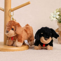 Porte-clés en peluche chien teckel mignon et habillé, jouet pendentif, rembourré en coton PP, cadeau de vacances pour enfants, à partir de 14 ans, 13 cm