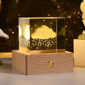 Cubo de Cristal Grabado con Láser 3D al por Mayor con Base de Luz LED para Decoración del Hogar, Regalo de Recuerdo, Obra de Arte Personalizada - Product Image 3