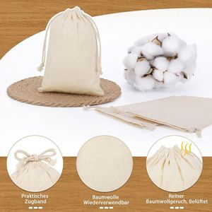 Pochette en coton biologique imprimée sur mesure avec cordon de serrage 13x18cm, sac en mousseline de coton réutilisable, sac cadeau pour bijoux, cadeaux de mariage, emballage - Product Image 5