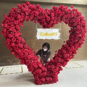 KCFA-130 New Wholesale Flower Arch Heart-shaped Wedding Flower Arch Decoration Stage Backdrop Heart Arch