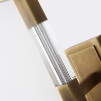 Lámpara de pared moderna de LED de cobre y acrílico, lámpara de pared de tela con pantalla de tela, elegante accesorio de iluminación interior para dormitorio, diseño de hotel