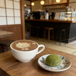 แก้วกาแฟพลาสติกแบบมีหูจับ ลายศิลปะรักษ์โลก รุ่น 6 ซม. แก้วคาปูชิโน่จำลอง จานรองสำหรับโชว์ในร้านกาแฟ อุปกรณ์ประกอบฉากถ่ายภาพยนตร์ บาริสต้า - Product Image 6