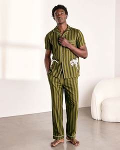 Custom Men Striped Pajamas Set Luxury Knitted <b>Pyjama</b> Set Bamboo Sleepwear Wholesale OEM ODM Pajama Manufacturers - Product Image 3