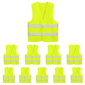 Gilet de sécurité réfléchissant haute visibilité vert fluorescent, classe 1 ANSI, classe 1 EN ISO, polyester écologique, certifié CE, avec logo - Product Image 1