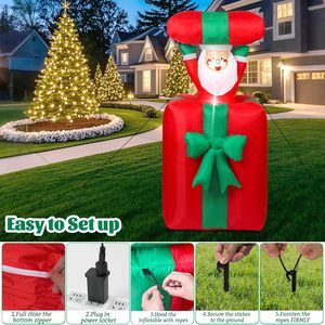 กล่องของขวัญยักษ์ขนาด 5 ฟุต สำหรับตกแต่ง<span class=keywords><strong>คริสต์มาส</strong></span>แบบเป่าลม พร้อมไฟ LED ในตัว กันน้ำ ทนทานต่อสภาพอากาศ ผลิตจากโพลีเอสเตอร์ 190T - Product Image 6