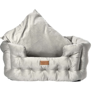 Wholesale Luxury Ultra Soft Short Plush Fabric Eco-Friendly Modern Classic Solid Sponge Filled Washable <b>Large</b> Cat Bed Cave - Product Image 2
